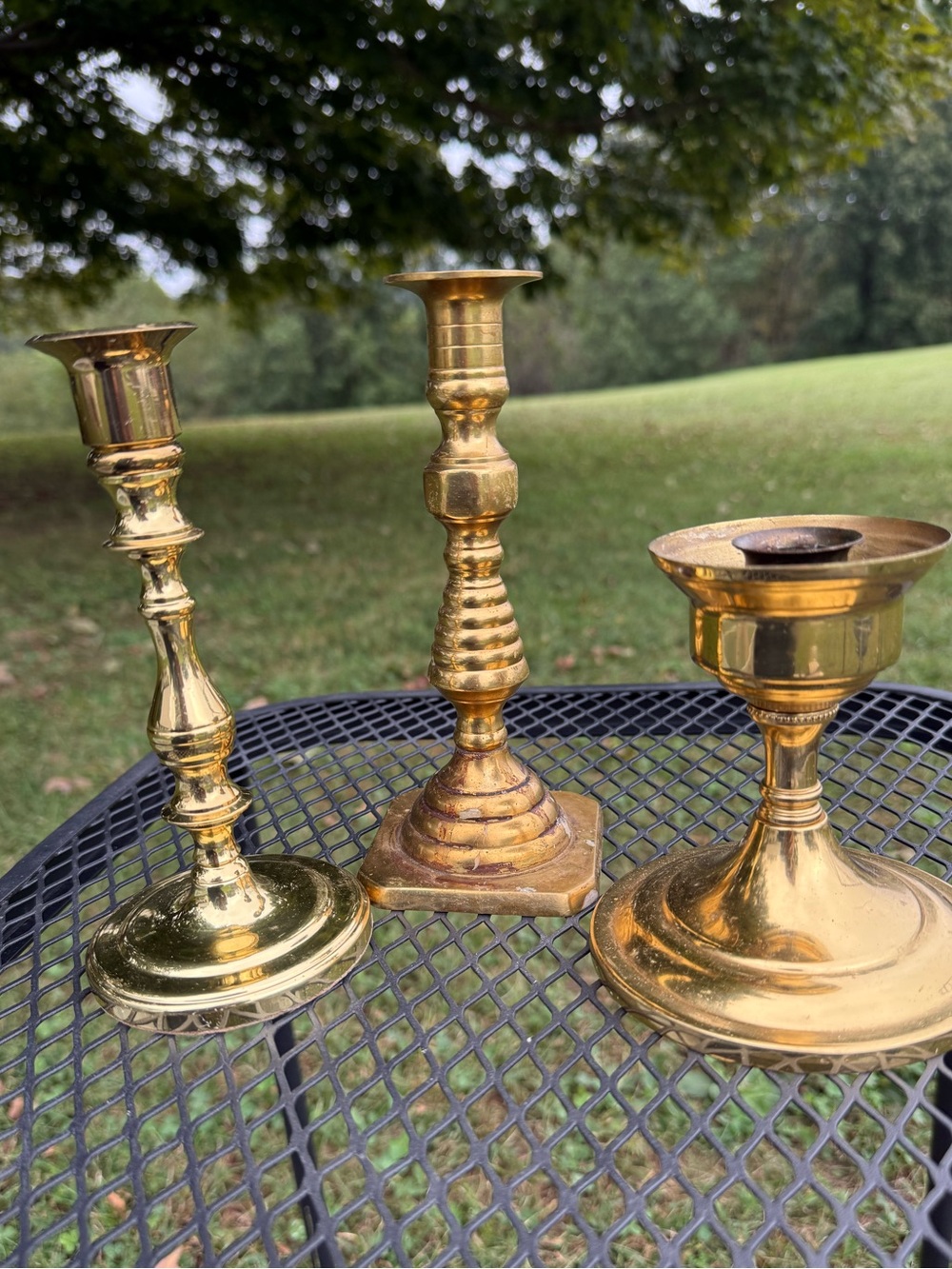 Vintage brass candlestick holders